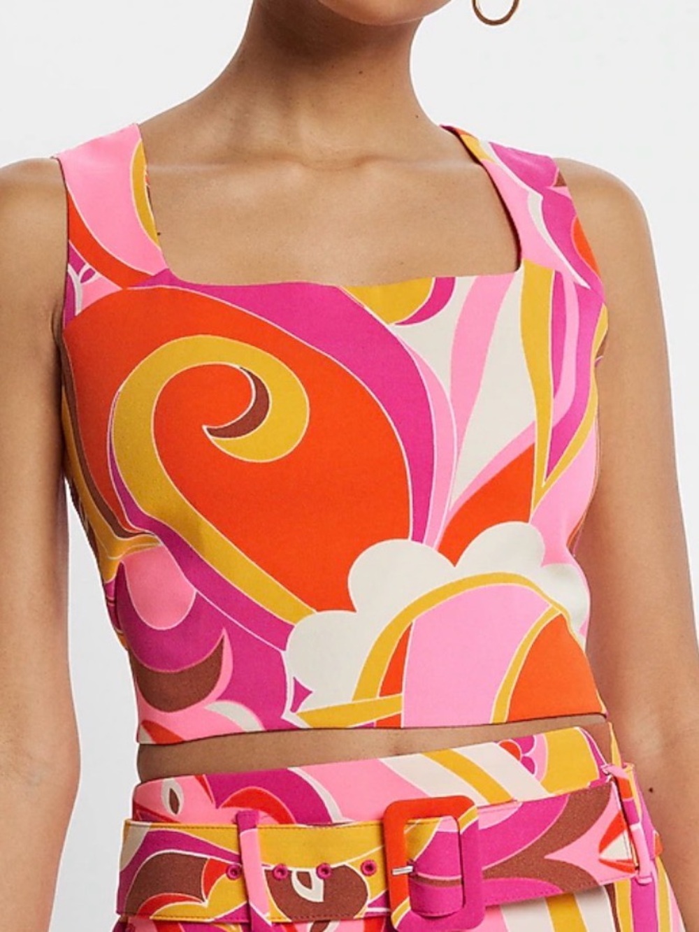 Express Retro Square Neck Cropped Tank